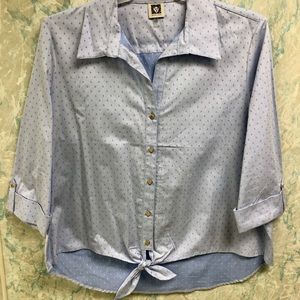 Anne Klein Blouse With Gold Accents